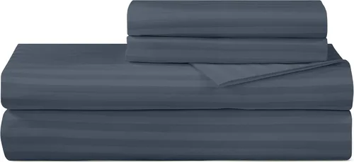 Miniatura 41 de Royale Linens - Juego de sábanas de 400 hilos, 100 % algodón cultivado en EE. UU., 4 piezas, sábana de satén, tamaño Queen - 1 sábana bajera, 1