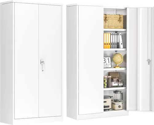 Miniatura 30 de INTERGREAT 67" Tall Bathroom Cabinet, Storage Cabinet with 2 Doors & 1 Drawer, Bathroom Storage Cabinets with Adjustable Shelves, for Living Room