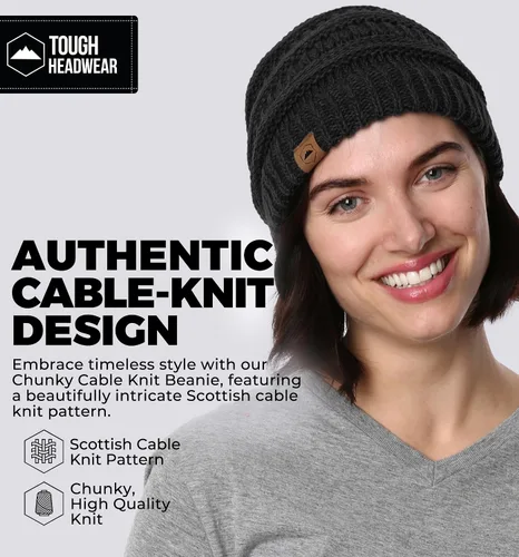 Miniatura 67 de Gorro de punto para mujer, cálido y suave, elástico, para clima frío de Tough Headwear