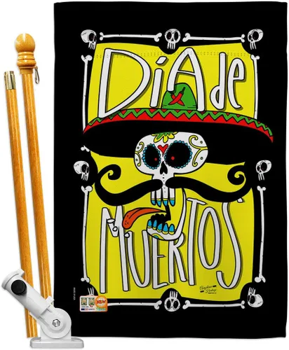 Miniatura 16 de Dia De Los Muertos Decoraciones Otoño Día de Muertos Decoración Habitación Hogar Mexico Mexicanos Ourdoor Interior Halloween Bandera Tapiz Césped
