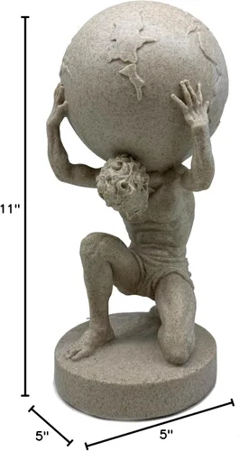 Miniatura 10 de FUNSXBUG Estatua de Dios griego grande de 11 pulgadas, escultura coleccionable de Atlas Holding World, decoración del hogar, sala de estar