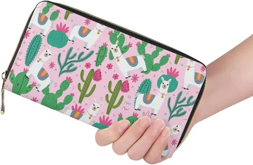 Miniatura 2 de Mumeson Hipster estampado mujeres cartera larga embrague cremallera PU cuero titular de la tarjeta