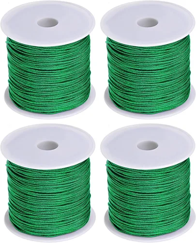 Miniatura 6 de HARFINGTON 4 rollos de hilo de nailon para anudar 0.031 in, 50 yardas de nailon trenzado para manualidades, cuerda de satén para pulsera, collar