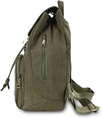 Miniatura 31 de Mochilas de lona a la moda, bolso casual para compras al aire libre, mochila deportiva, senderismo, viajes, bolsa multiusos, Café, Mochilas