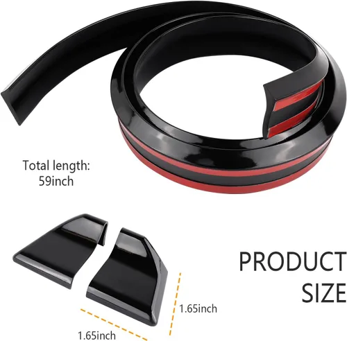 Miniatura 2 de Spoilers para automóviles, alerón trasero reflectante de fibra de carbono de 4.9 pies para decoraciones de automóvil, tira universal de spoiler