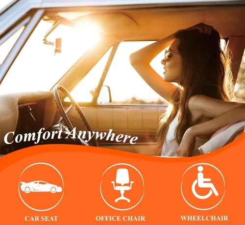 Miniatura 2 de kingphenix Cojín de asiento de coche con espuma viscoelástica de 1.2 pulgadas, cojín de asiento para coche y silla de oficina (negro)