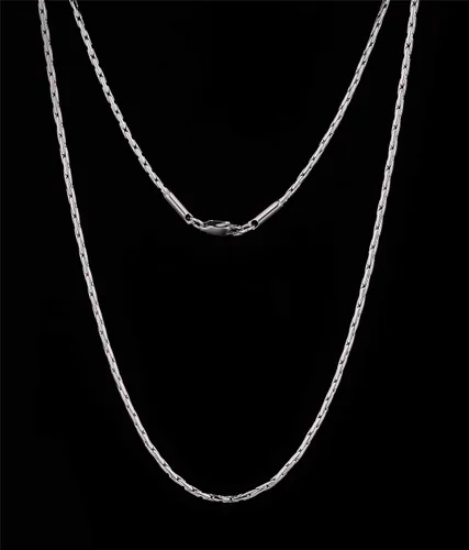 Miniatura 3 de Trusuper Collares de acero inoxidable estilo titanio para hombre o mujer fantasía final italiana cadena collares 2 mm unisex
