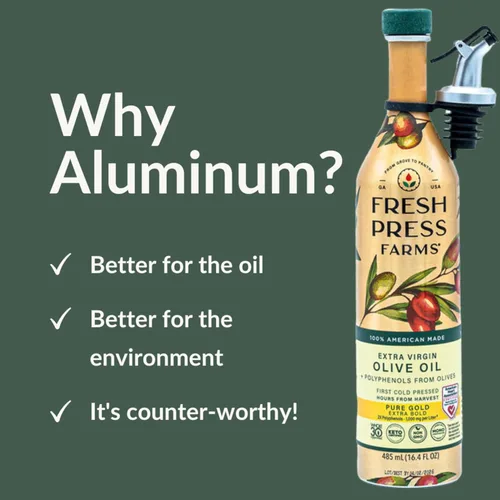 Miniatura 5 de Fresh Press Farms Aceite de Oliva Extra Virgen Oro Puro de Alto Contenido de Polifenoles Prensado en Frío, 16.4 Fl Oz (Paquete de 2), Cultivado