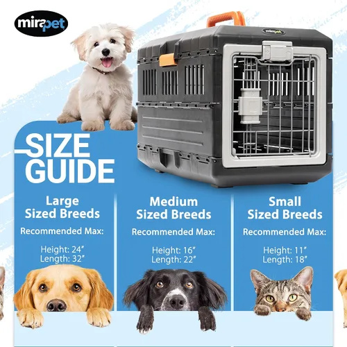 Miniatura 3 de Transportador Mirapet USA para mascotas y jaula de 53.34 cm - Diseño plegable premium para gatos y perros - Caseta portátil para mascotas pequeñas