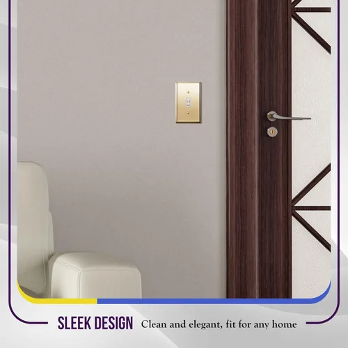 Miniatura 30 de ENERLITES Placa de Pared Metálica para Interruptor de Luz de Palanca, Acero Inoxidable 201, Resistente a la Corrosión, Tamaño Estándar 1-Gang 4.50