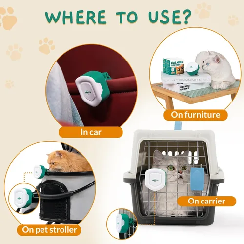 Miniatura 4 de Difusor de gel calmante para gatos para viajes, difusor de feromonas para gatos y gatitos para reducir la ansiedad y los comportamientos