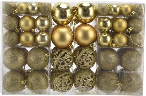 Miniatura 11 de Juego de 100 adornos de bolas de Navidad, decoraciones colgantes de temporada, bolas de Navidad de plástico inastillables, juego a granel para Azul