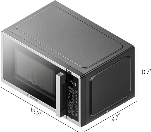 Miniatura 6 de Horno de microondas de mostrador Chefman 0.9 pies cúbicos. Microondas digital de acero inoxidable de 900 vatios con 6 ajustes preestablecidos, modo