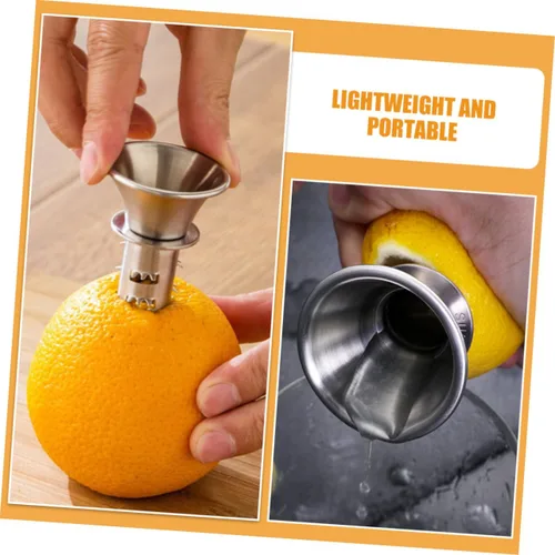 Miniatura 5 de Exprimidor manual de limón de 2 piezas Exprimidor de mano de cítricos Exprimidor portátil de acero inoxidable para la cocina casera