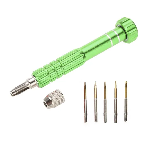 Juego de destornilladores de precisión, mango de destornillador con kit de herramientas de apertura de reparación de 5 puntas para laptop, teléfono