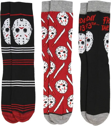 Miniatura 2 de Friday The 13th Jason Voorhees - Máscara de hockey para adultos, paquete de 3 calcetines para hombre, Varios