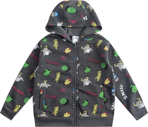 Miniatura 2 de Marvel Avengers Iron Man, Hulk and Captain America - Paquete de 2 sudaderas con capucha para niños pequeños y niños pequeños