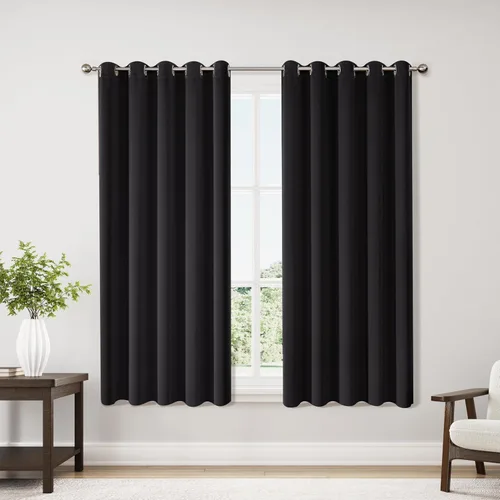 Miniatura 110 de ChrisDowa - Cortinas de cenefa pequeñas para cocina, cortinas cortas con ojales y aislamiento térmico para oscurecer la sala y habitación