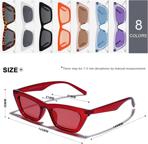 Miniatura 4 de VANLINKER Pequeños lentes de sol de ojo de gato para mujer, estilo retro, diminuto, cuadrado, sombra VL9555