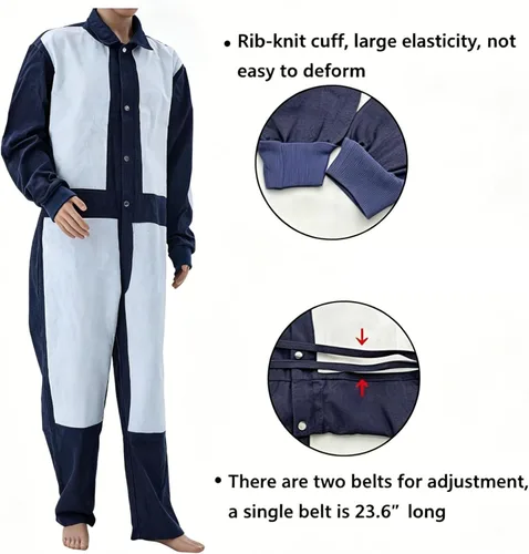 Miniatura 4 de SHUNJIE Traje de explosión Traje protector de pintura en aerosol Traje protector de trabajo de seguridad con chorro de arena Azul y blanco