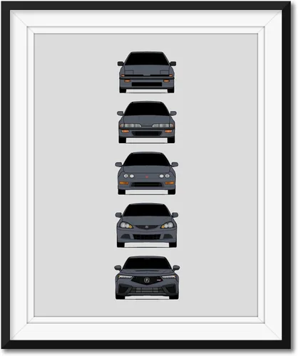 Miniatura 23 de Custom Car Posters Póster hecho a mano compatible con Acura Integra Evolution Generations e impresión de Acura Integra, multicolor, 8 x 10 pulgadas