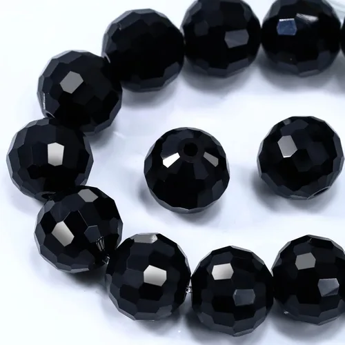 Miniatura 39 de Dowarm 150 PIEZAS Cuentas de cristal de vidrio redondas de 6 mm para hacer joyas, cuentas facetadas de cristal rondelle espaciadoras de color azul
