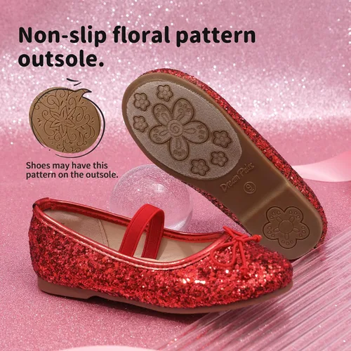 Miniatura 4 de DREAM PAIRS Zapatos de vestir para niñas pequeñas, zapatos de ballet para fiesta, boda, niña de las flores