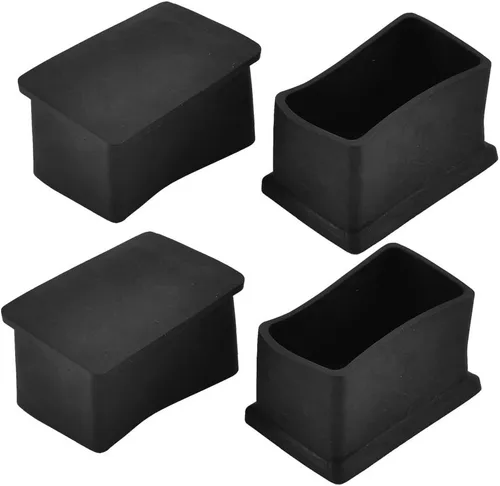 uxcell Tapas rectangulares de goma para patas de silla, almohadilla de extremo, cubierta de pies para muebles, protector de suelo deslizante de