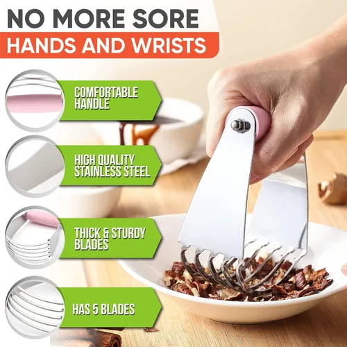 Miniatura 3 de Spring Chef Mezclador de Masa de Tamaño Mediano para Hornear, Herramienta Cortadora de Masa de Acero Inoxidable, Herramienta Manual de Cortador