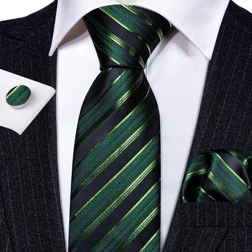 Miniatura 148 de Barry.Wang Juego de corbatas para hombre, corbata de seda a rayas, tejido a cuadros, gemelos formales, negocios, boda