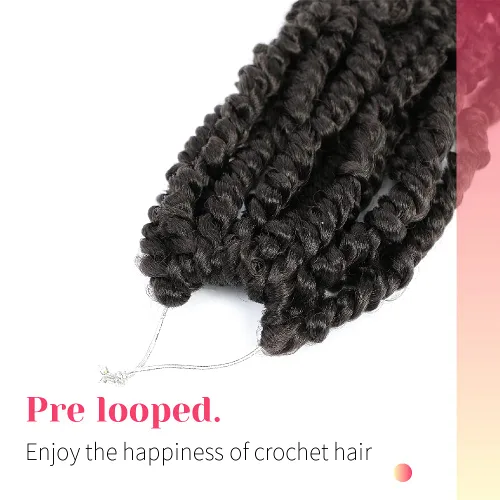 Miniatura 5 de BOHOBABE Pelo de ganchillo pretrenzado Passion Twist de 6 pulgadas, cabello trenzado de ganchillo Passion Twist preenrollado corto, 8 paquetes