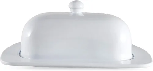 Miniatura 7 de Recipientes y recipientes de almacenamiento de metal para organización, función y decoración del hogar y la cocina (plato de mantequilla blanca)