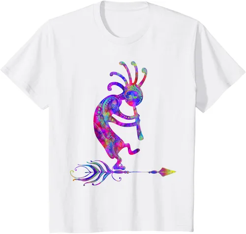 Miniatura 29 de Native American Kokopelli With Feather 2 - Camiseta Fan Fun, Negro, S
