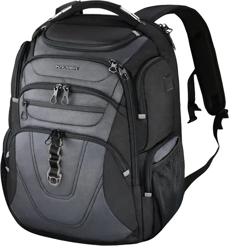 Miniatura 14 de KROSER Mochila para laptop compatible con TSA de 17.3 pulgadas XL, mochila para computadora resistente al agua, mochila de viaje para universidad
