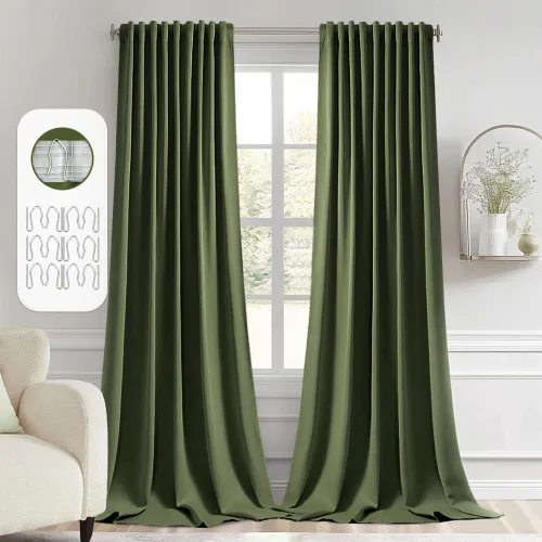 Miniatura 99 de MIULEE Cortinas opacas con pestaña trasera de 63 pulgadas de largo, juego de 2 paneles para sala de estar, dormitorio, privacidad, bolsillo