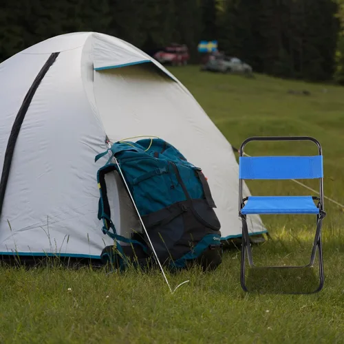 Miniatura 2 de STOBAZA Silla de camping pequeña y plegable ligera, portátil, para exteriores, diseño ergonómico, fácil almacenamiento y transporte para pesca