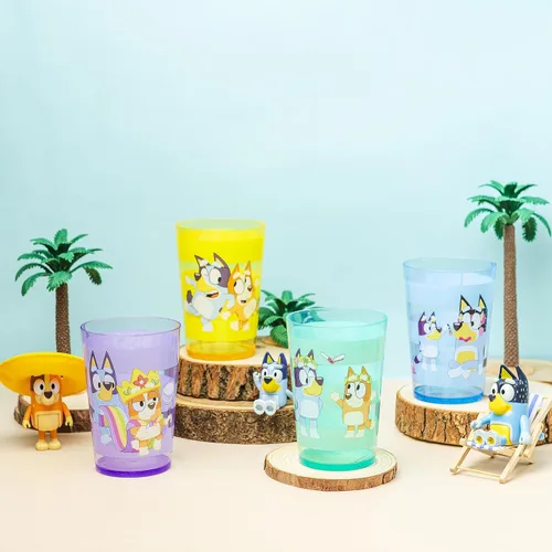 Miniatura 2 de Zak Designs - Juego de vasos de anidación Bluey incluye vasos de plástico duraderos con variedad de ilustraciones, divertidos vasos perfectos