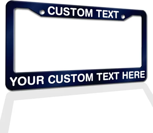Miniatura 10 de Marcos de Matrícula con Cualquier Texto - Marco de Placa con Tu Mensaje Personalizado, Marco de Matrícula Personalizado con Nombre, Monograma, Logo