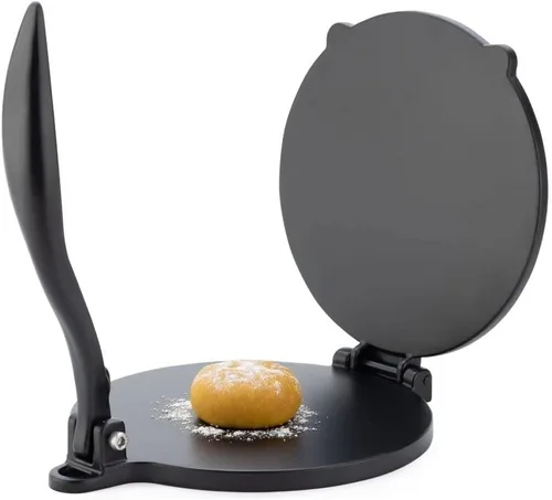 Prensa de tortilla, Quesadilla / Roti Maker (6.5 pulgadas de diámetro) Máquina de prensa Puri de aluminio modelo pesado con asa, prensa manual Roti,