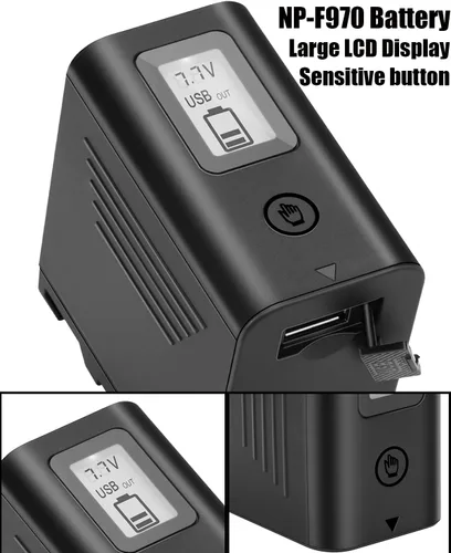 Miniatura 4 de JYJZPB Paquete de 2 baterías NP-F970 compatibles con Sony NPF970 NP-F960 NP-F950 NP-F930 NP-F550 NP-F530 NP-F570 y Sony Handycams, batería NP F970