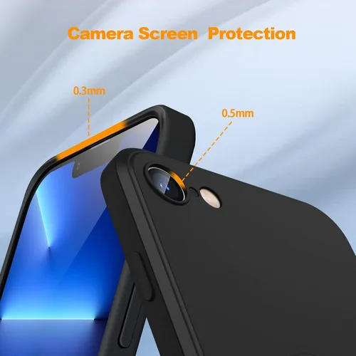 Miniatura 4 de Funda para iPhone 11, funda de goma de gel de silicona líquida, no amarillenta, funda protectora de silicona multicolor, funda protectora Negro