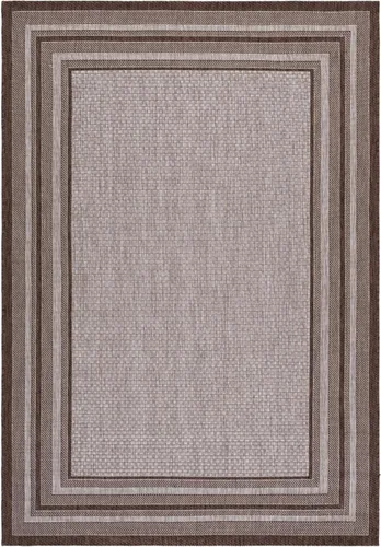 Miniatura 79 de SAFAVIEH Alfombra lavable al aire libre Courtyard Collection – 4' x 5'7", beige oscuro y beige, no desprende pelusa y fácil de limpiar, ideal