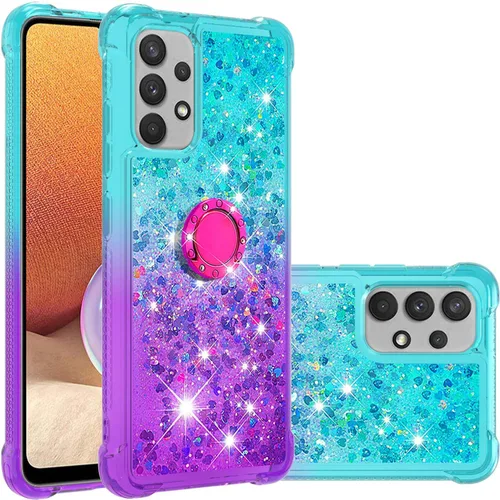 Funda para Samsung Galaxy A32 4G, Gradient Quicksand Series Glitter Bling Flowing Liquid Flotante TPU Bumper Cushion Reforzado Corners Women Phone