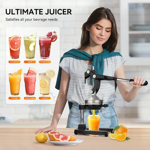Miniatura 2 de NCUE Exprimidor de hierro fundido, exprimidor manual de alta resistencia, exprimidor de cítricos para limones, naranjas, granadas, pomelos y otras