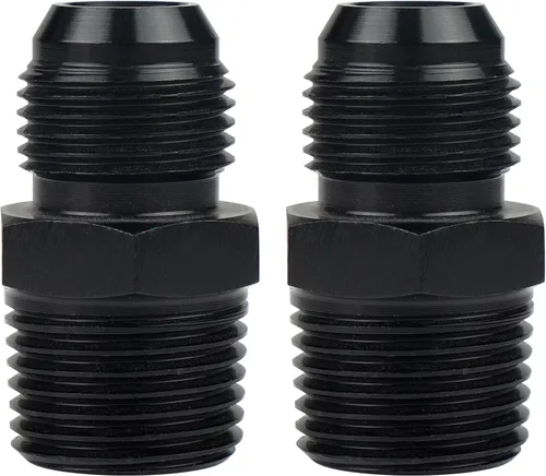 Miniatura 19 de Adaptador de manguera de tubería macho de 10AN a 1/4 NPT de aluminio recta para línea de combustible, adaptador de manguera de aluminio negro