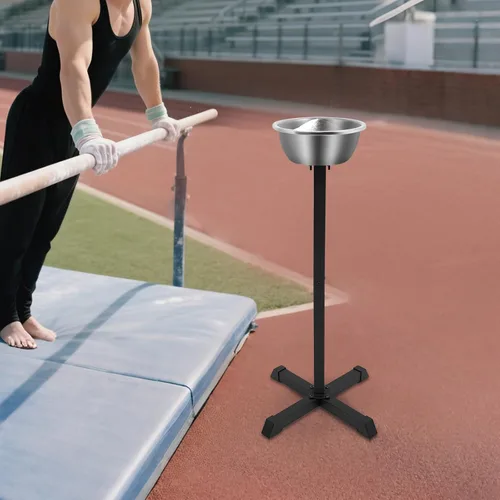Miniatura 2 de Soporte de tiza portátil para gimnasio, 21.6 x 21.6 x 42.3 pulgadas, soporte independiente con tazón, para profesores de educación física, atleta