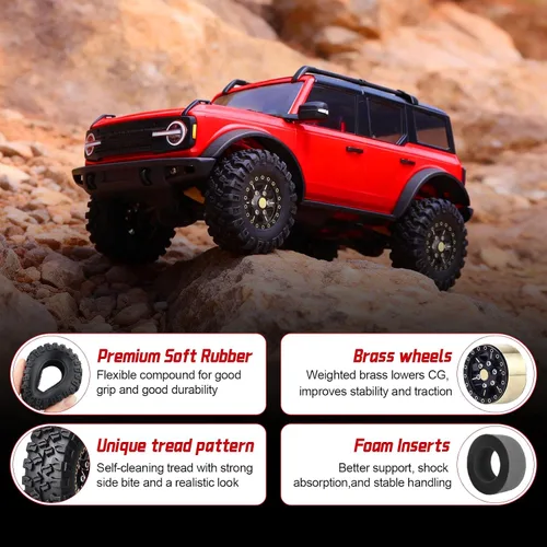 Miniatura 3 de HobbyPark Ruedas y neumáticos Beadlock de latón 1.0 para Traxxas TRX4M Piezas de actualización Axial SCX24 1/24 RC Crawler Reemplazo (paquete de 4)
