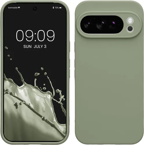 Miniatura 156 de kwmobile Funda compatible con Google Pixel 9 Pro - Funda protectora delgada de TPU para teléfono - Acabado mate suave - Negro mate