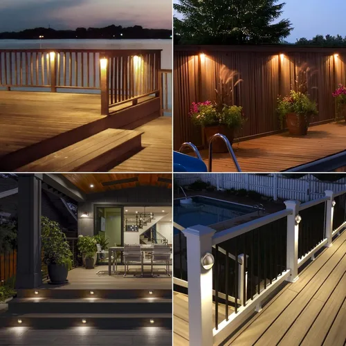 Miniatura 7 de LEONLITE Paquete de 12 luces LED de bajo voltaje, 2.3 W, 170 lúmenes, luz de barandilla de escalera de paisaje con 12-36 V CA/CC, aluminio fundido a
