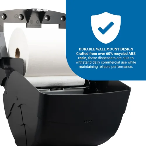 Miniatura 4 de San Jamar Ecologic Integra - Dispensador de toallas de papel de plástico reciclado, capacidad de rollo universal, dispensador de pared con cero Negro
